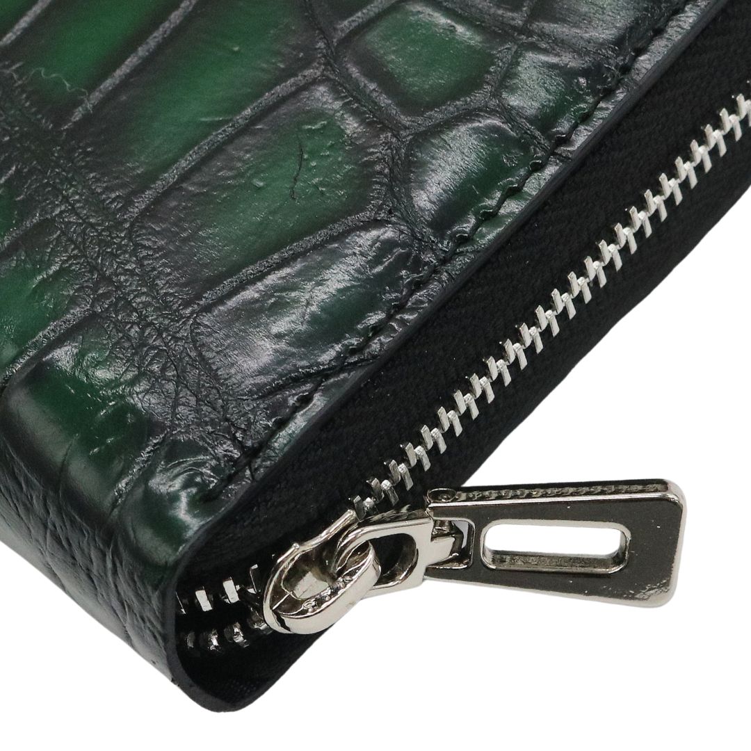 オリジナル<br>クロコダイル ミニウォレット<br>マット ディープグリーン/<br>シルバー金具<br>【NEW】