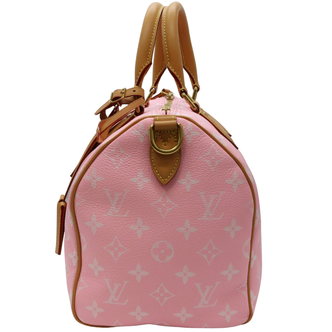 スピーディ P9<br>バンドリエール 30<br>カーフレザー/ラムレザー<br>キャンディピンク/ゴールド金具<br>【未使用品】