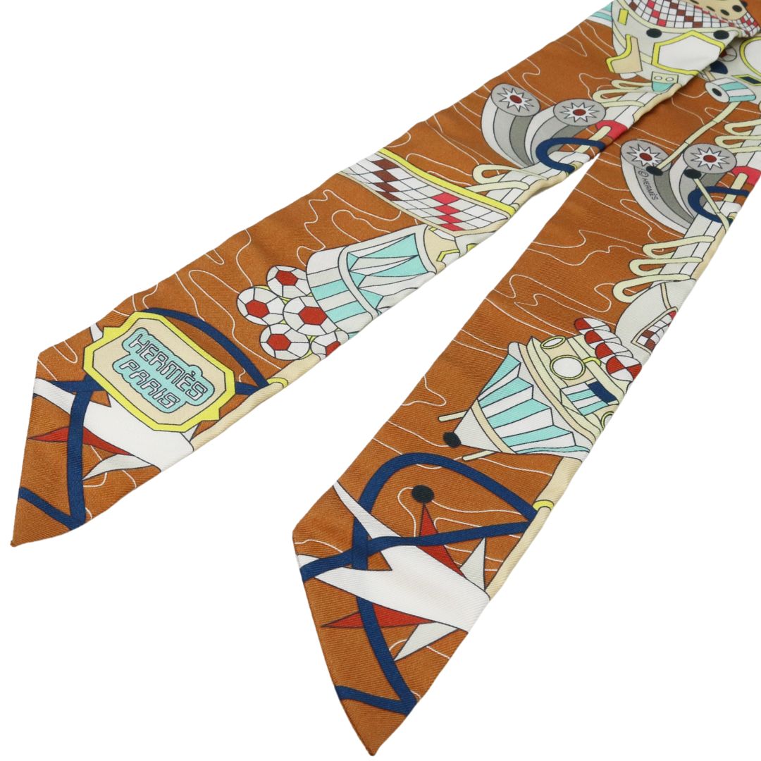 ツイリー オデッセイ<br>シルク100％<br>ノワゼット/アクア/マルチカラー<br>【未使用品】