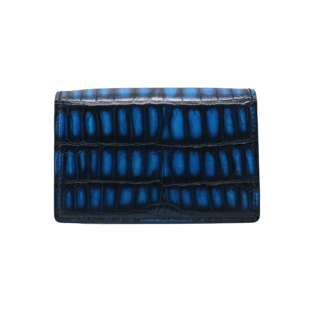 オリジナル<br>クロコダイル 名刺入れ<br>マット ディープブルー<br>【NEW】