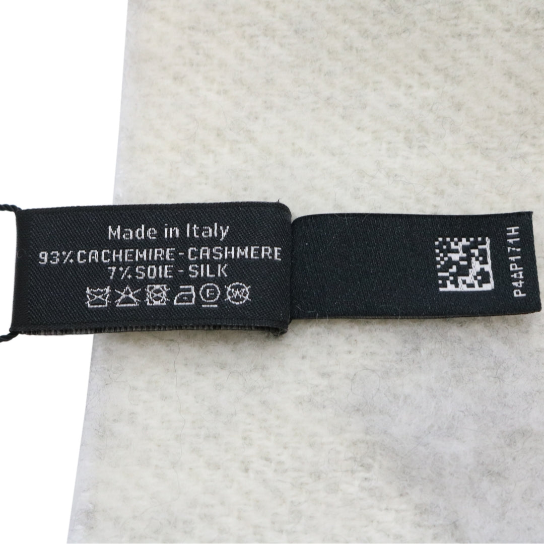 25K マフラー<br>カシミヤ/絹<br>グレー/ホワイト<br>【NEW】