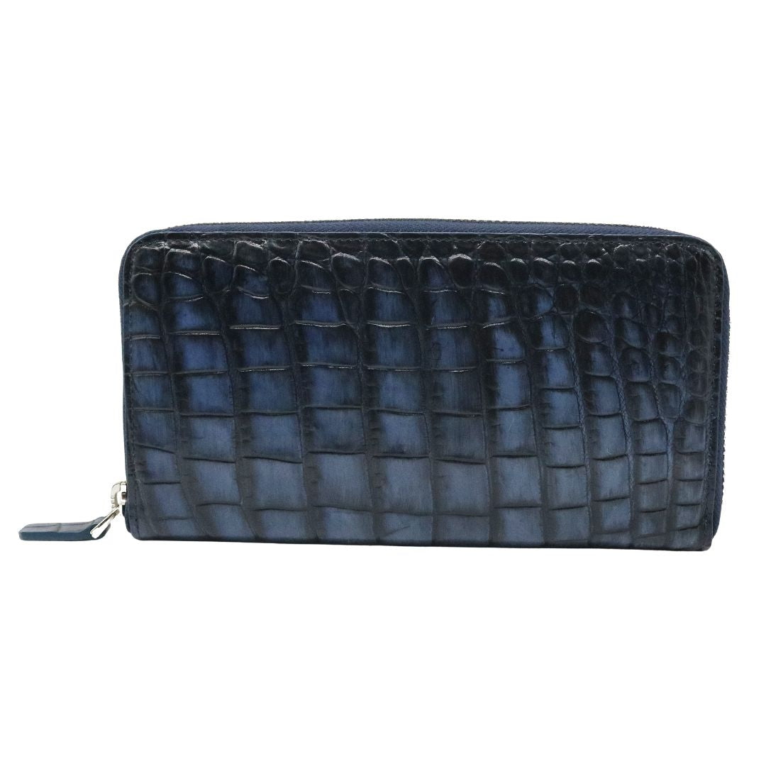 オリジナル<br>クロコダイル ロングウォレット<br>マットバニラブルー/シルバー金具<br>【NEW】