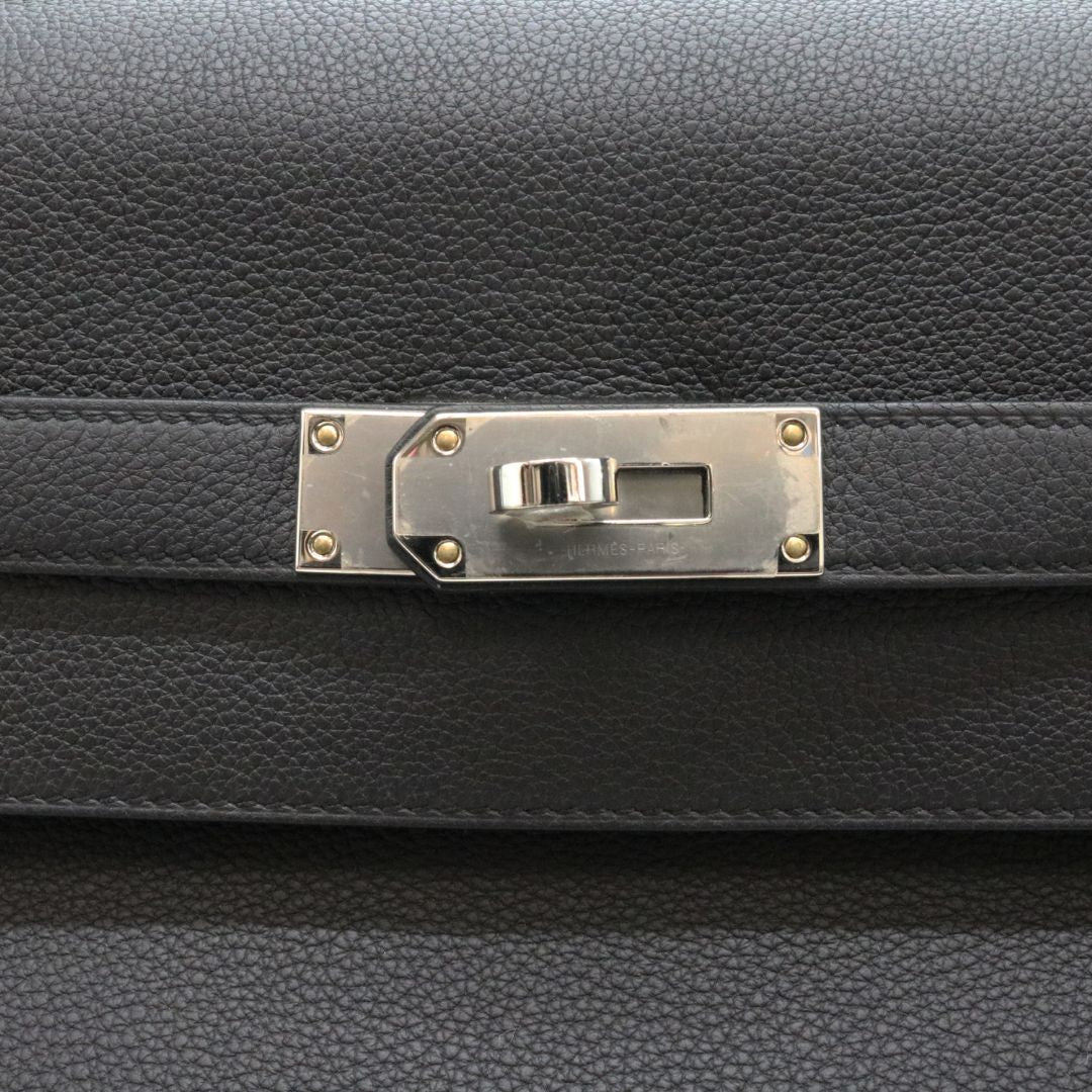 HERMES【エルメス】ケリー42 マキシ トゴ ブラック/シルバー金具 【USED】