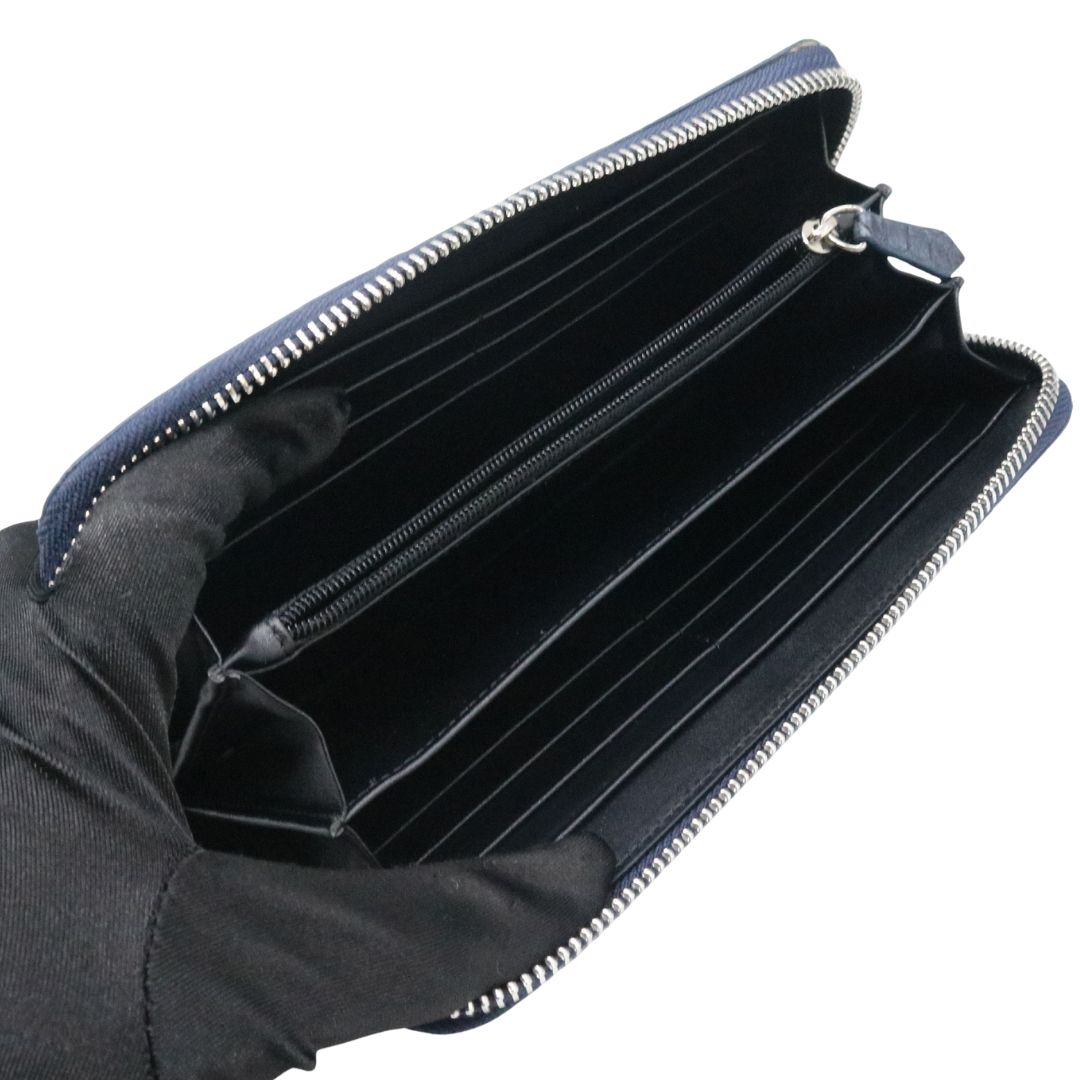 オリジナル<br>クロコダイル ロングウォレット<br>マットバニラブルー/シルバー金具<br>【NEW】