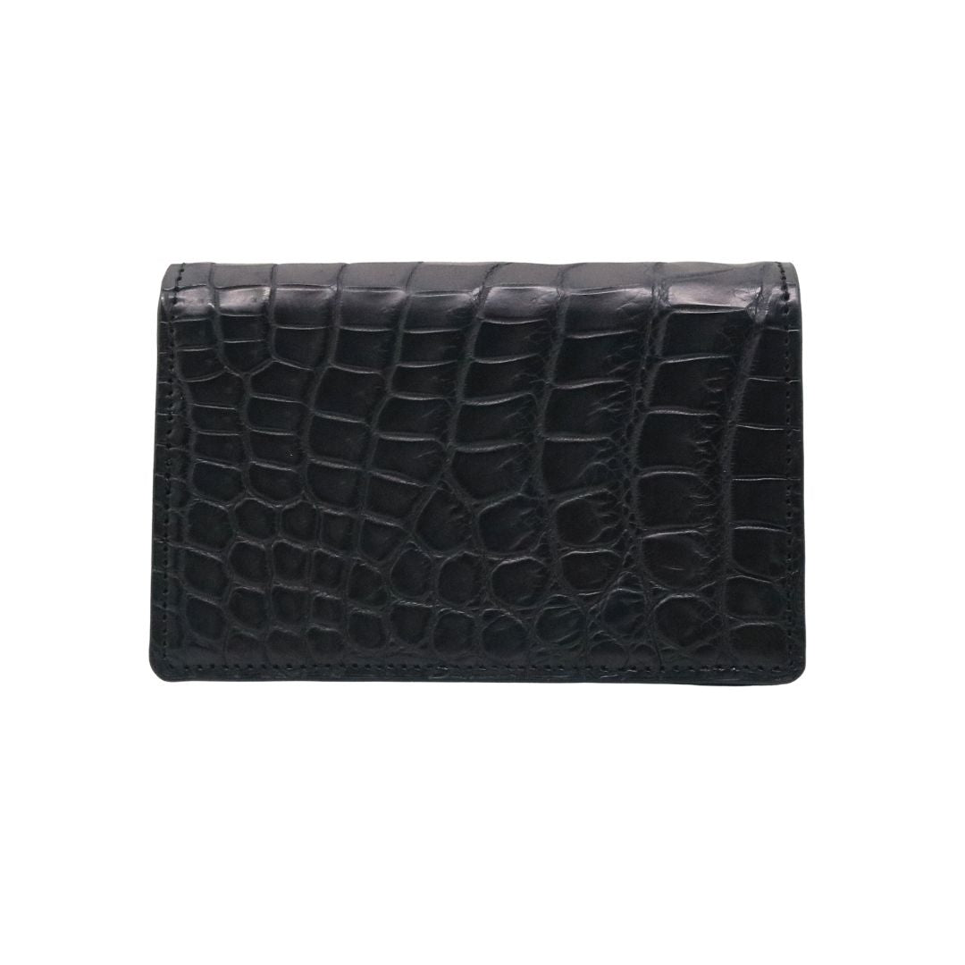 オリジナル<br>クロコダイル 名刺入れ<br>マット ブラック<br>【NEW】