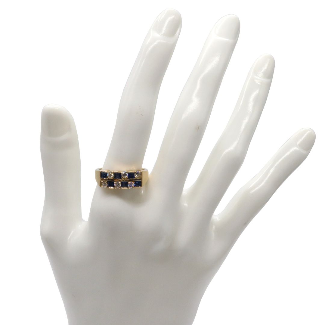 Tiffany&Co.【ティファニー】<br>サファイア ダイヤモンド リング<br>K18YG<br>【USED】