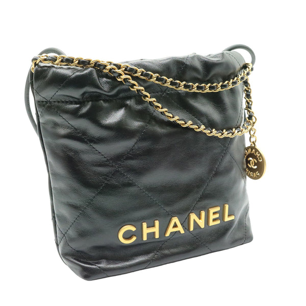 CHANEL 22 ミニ チェーン2wayバック<br>AS3980 B09859 94305<br>シャイニー カーフスキン【USED】