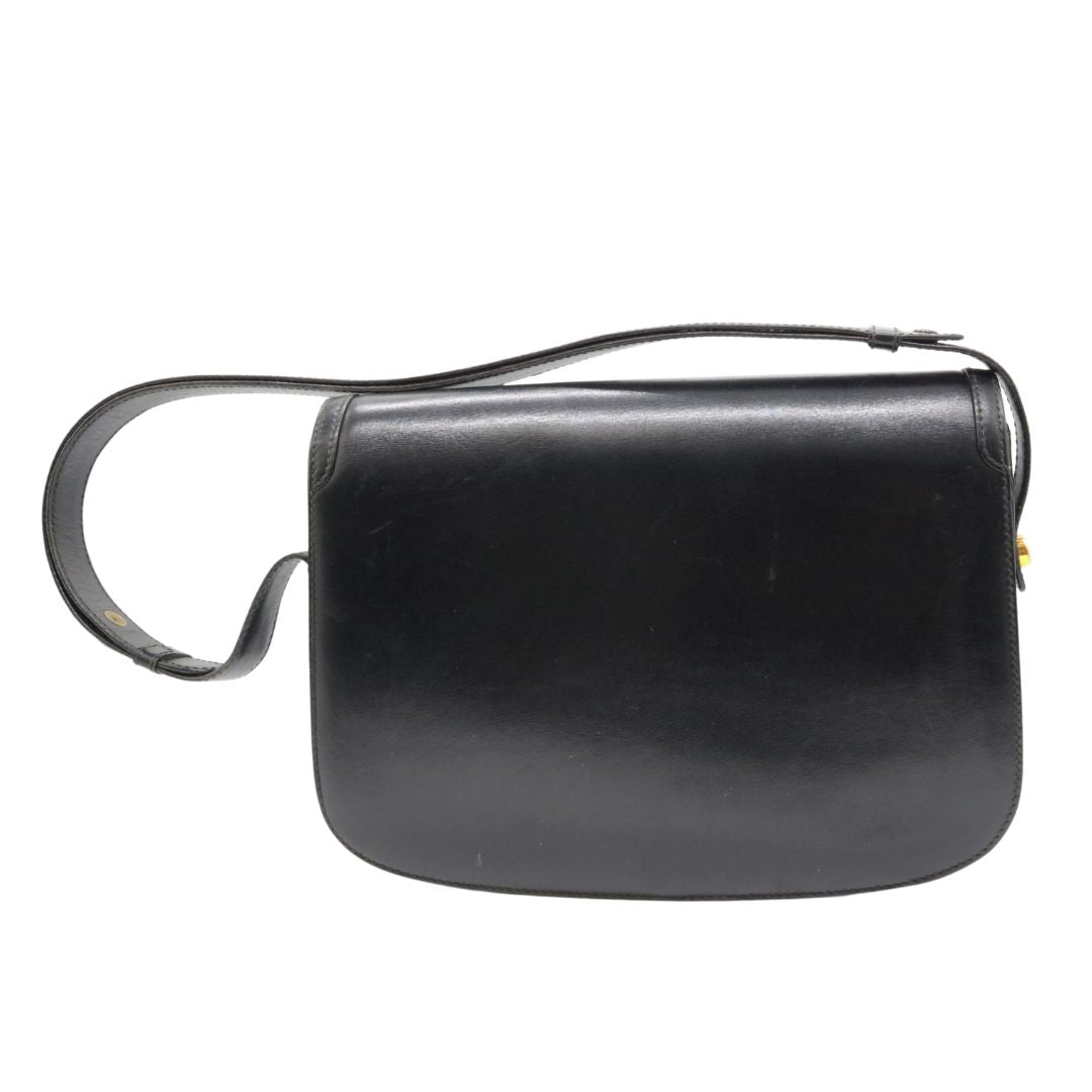 ショルダーバッグ<br>レザー<br>ブラック/ゴールド金具<br>【USED】