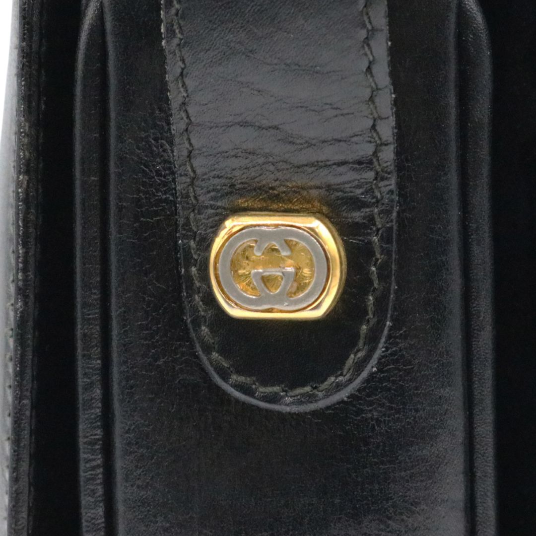 ショルダーバッグ<br>レザー<br>ブラック/ゴールド金具<br>【USED】