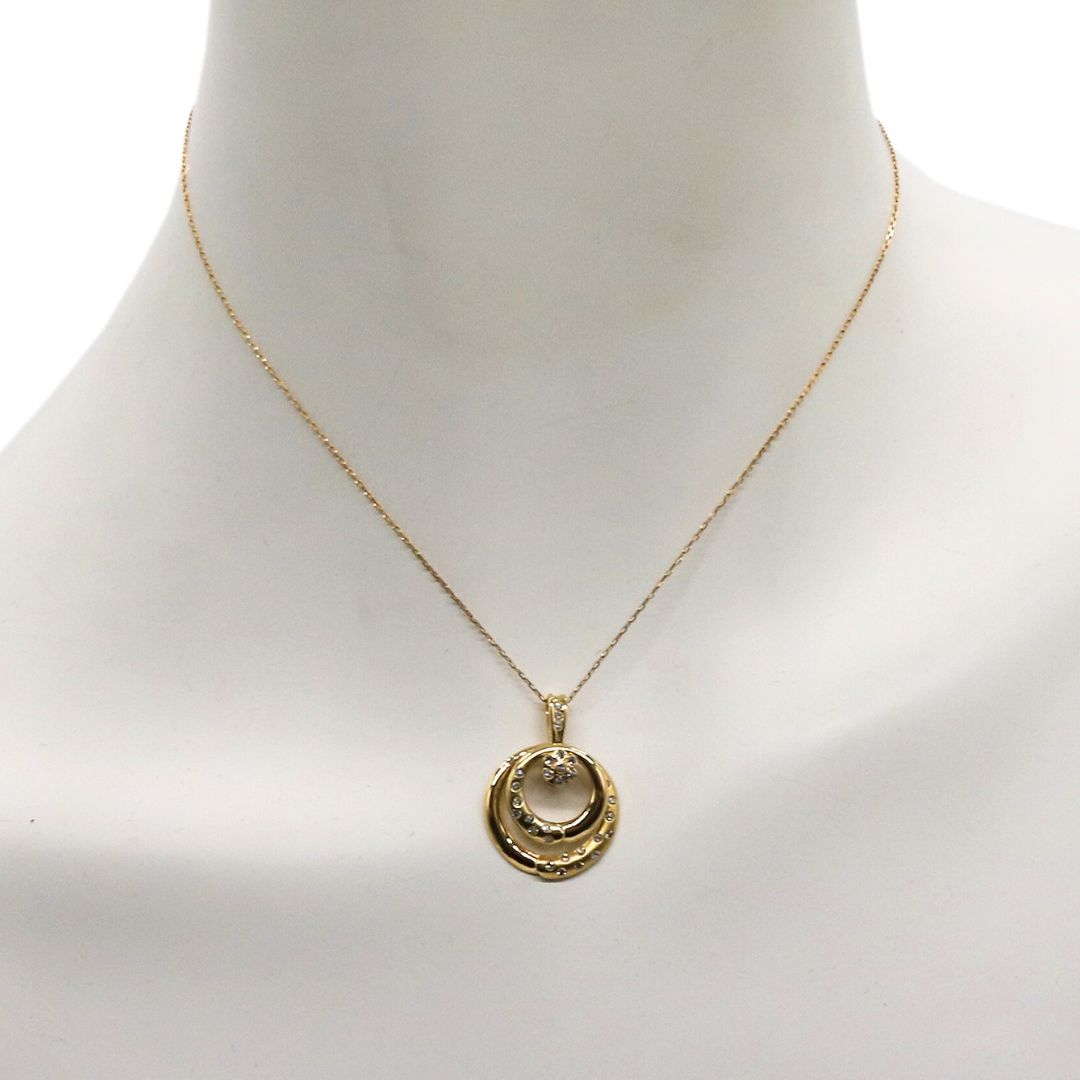 K18YG/D0.33ct<br>スウィングダイヤモンド<br>ペンダント<br>【未使用品】