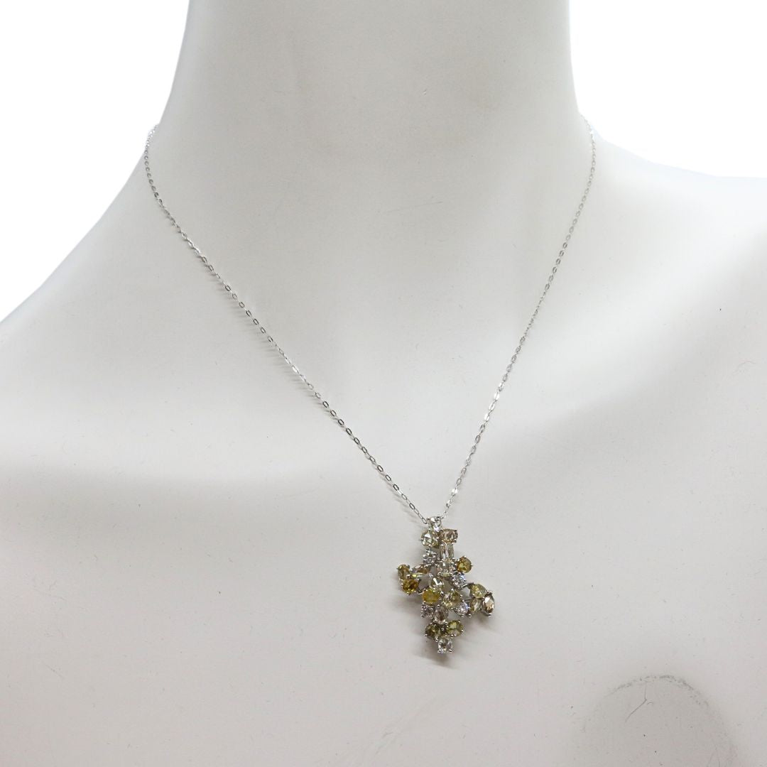 K18WG/D3.27ct<BR>ブラウン/イエロー<BR>ダイヤモンドペンダント<BR>【NEW】
