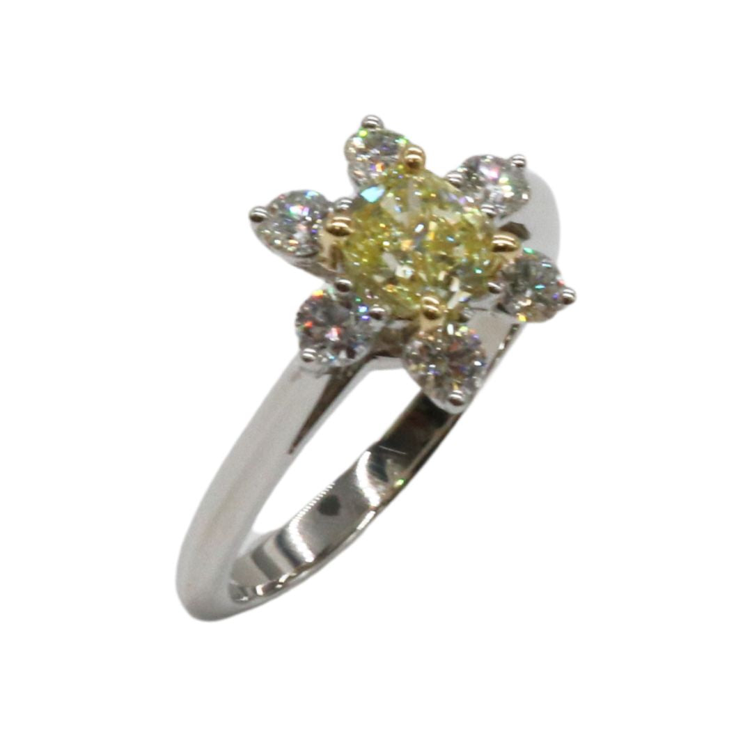 Tiffany&Co.【ティファニー】<br>バターカップ リング<br>PT950 K18WG<br>D0.57ct<br>【USED】