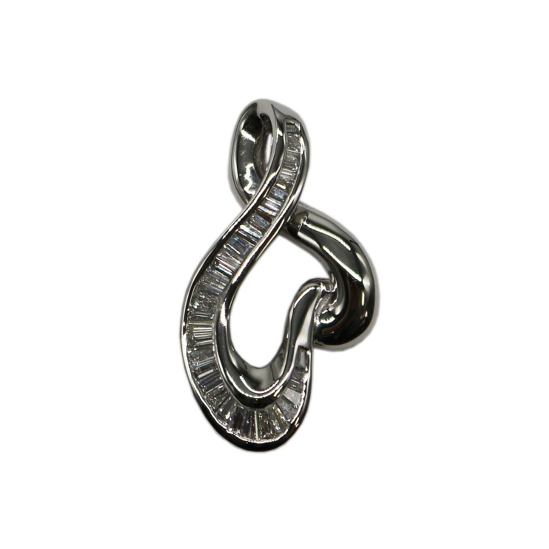 PT900/D0.70ct<br>バケットダイヤモンド<br>ペンダントトップ<br>【未使用品】