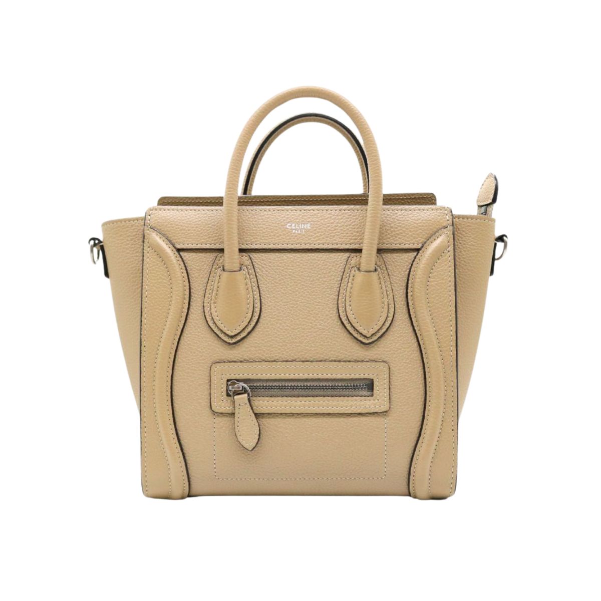CELINE【セリーヌ】<br>ラゲージ ナノ<br>189243DRU.09SO<br>ドラムドカーフスキン【USED】