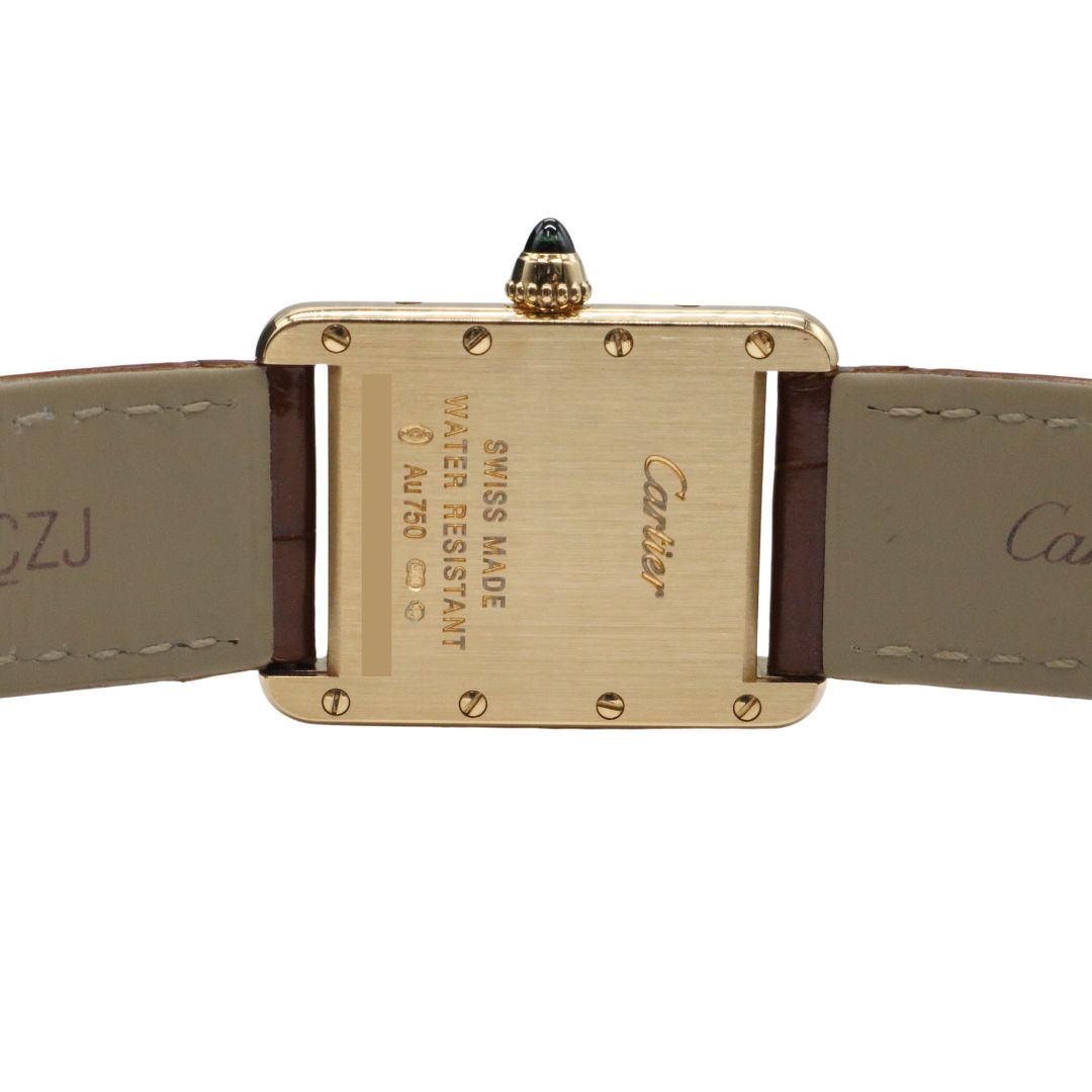 Cartier【カルティエ】<br>タンク ルイ<br>カルティエ ウォッチ SM<br>W1529856<br>アイボリー文字盤<br>K18YG【USED】