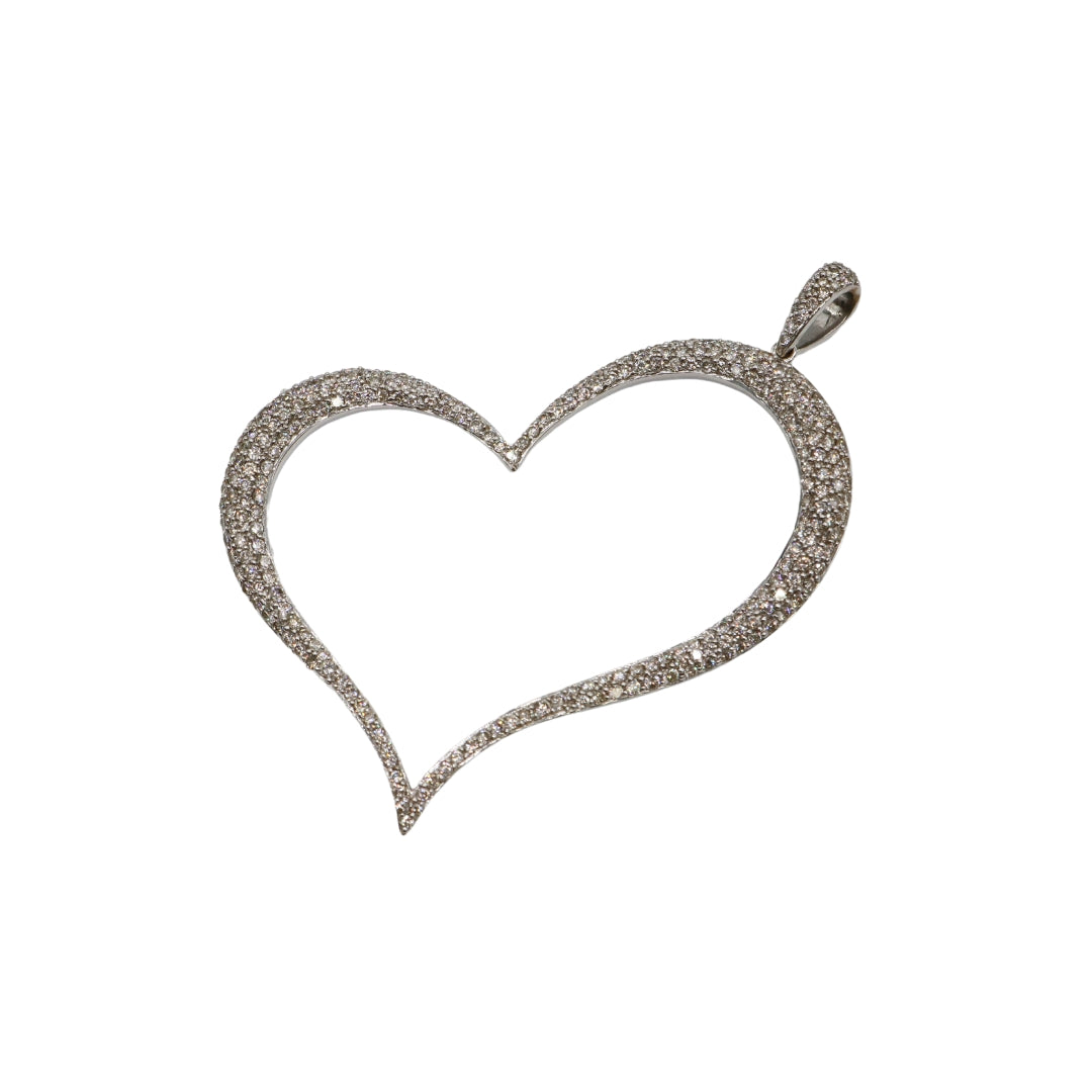 K18WG/D3.43ct<br>オープンハート ペンダントトップ<br>【NEW】