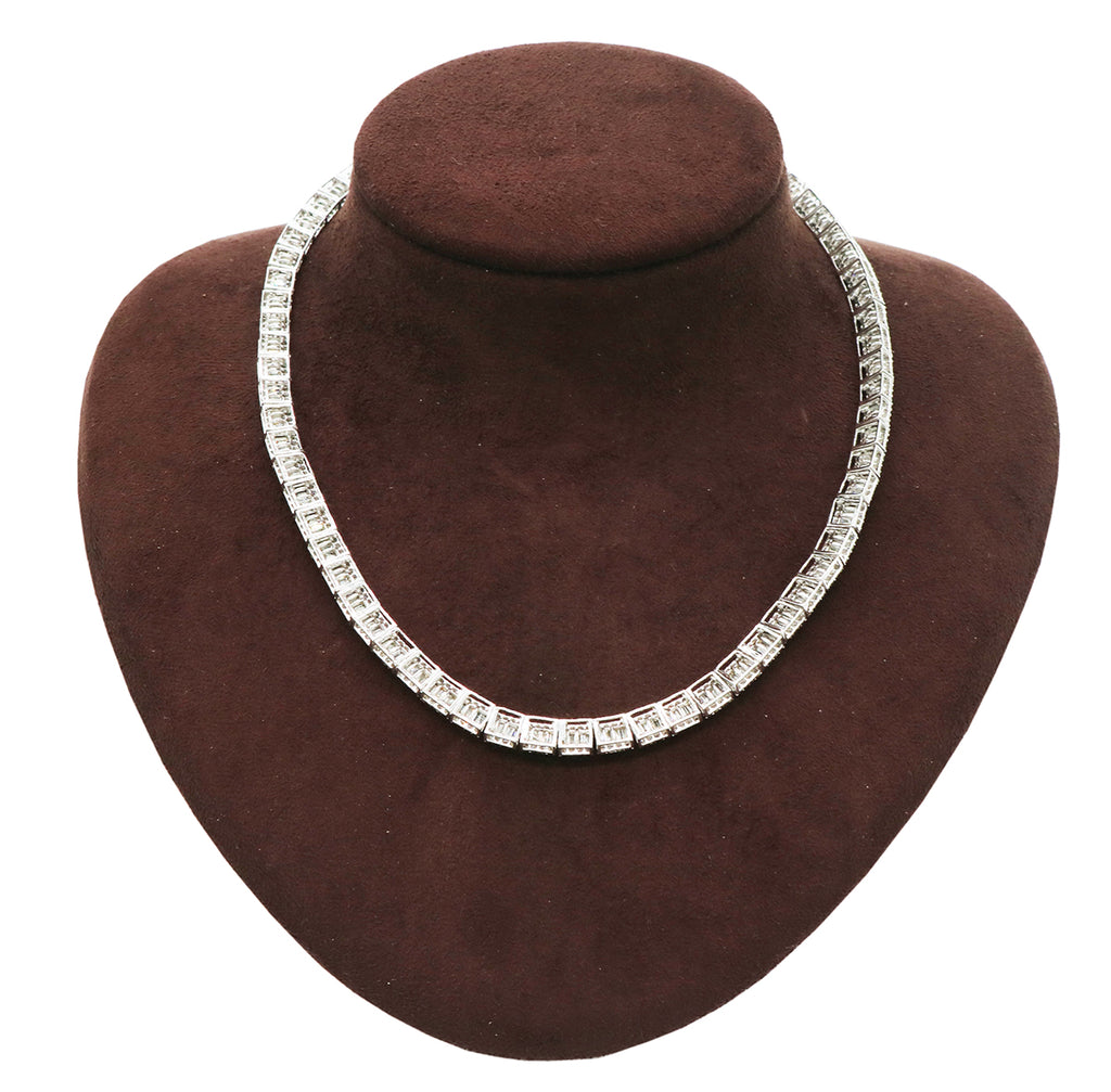 K18WG/D17.00ct バケットダイヤモンド テニスネックレス【新品