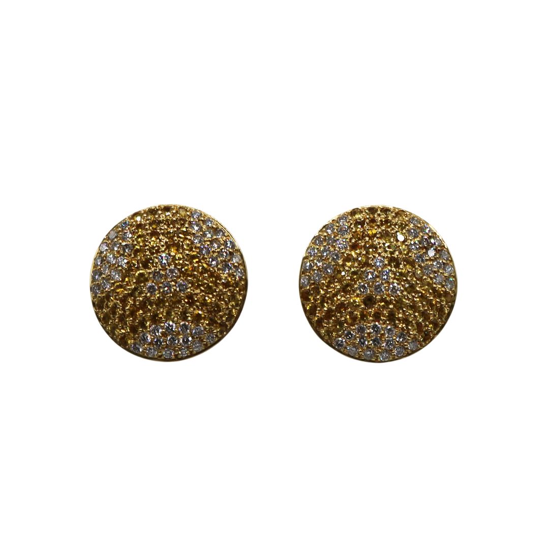 K18YG D1.76ct/S2.90ct<br>イエローサファイア<br>ダイヤモンドイヤリング<br>【未使用品】