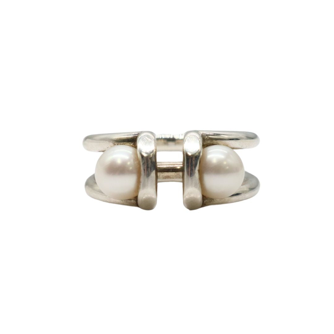 Tiffany&Co.【ティファニー】<br>ハードウェア<br>ダブルパール リング<br>シルバー925<br>【USED】