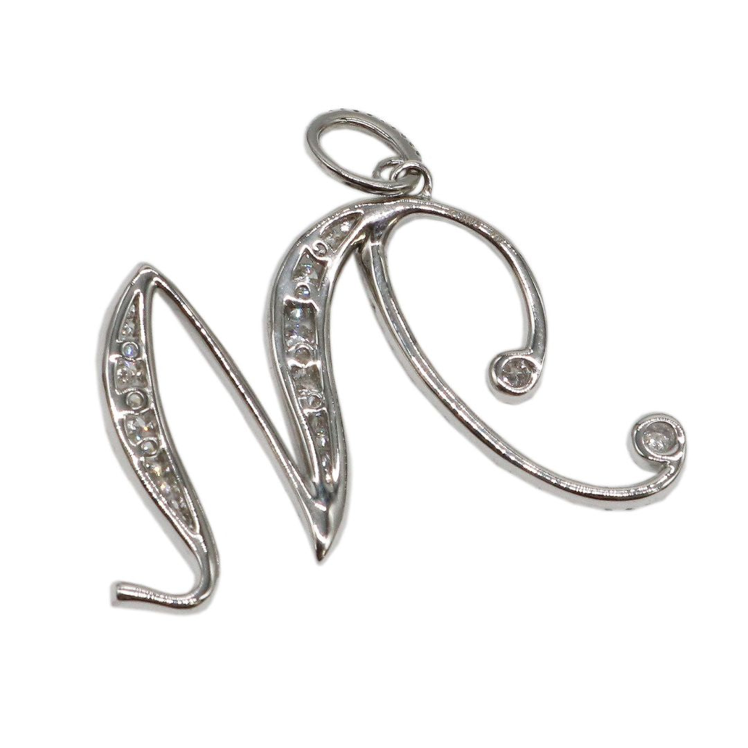 K18WG D1.02ct<br>イニシャルペンダントトップ M<br>【未使用品】