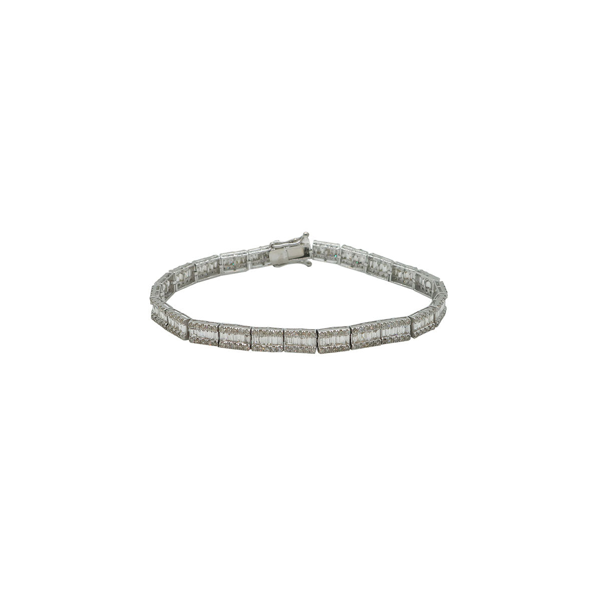 K18WG/D5.00ct<BR>バゲットダイヤモンド<BR>テニスブレスレット<BR>【NEW】