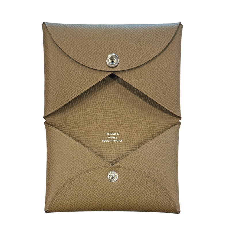 HERMES　エルメス レザー カルヴィ エトゥープ/SV金具【NEW】