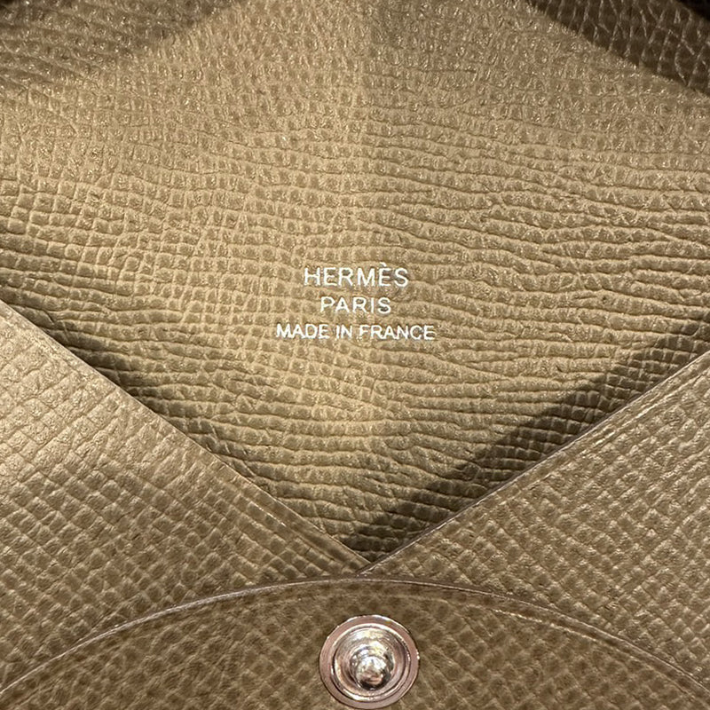 HERMES　エルメス レザー カルヴィ エトゥープ/SV金具【NEW】