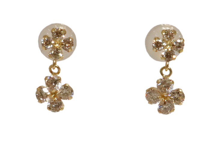 ORIGINAL JEWELRY<br>【オリジナルジュエリー】<br>K18YG/D0.50ct<BR>フラワーモチーフ<BR>ダイヤモンドピアス<BR>【NEW】