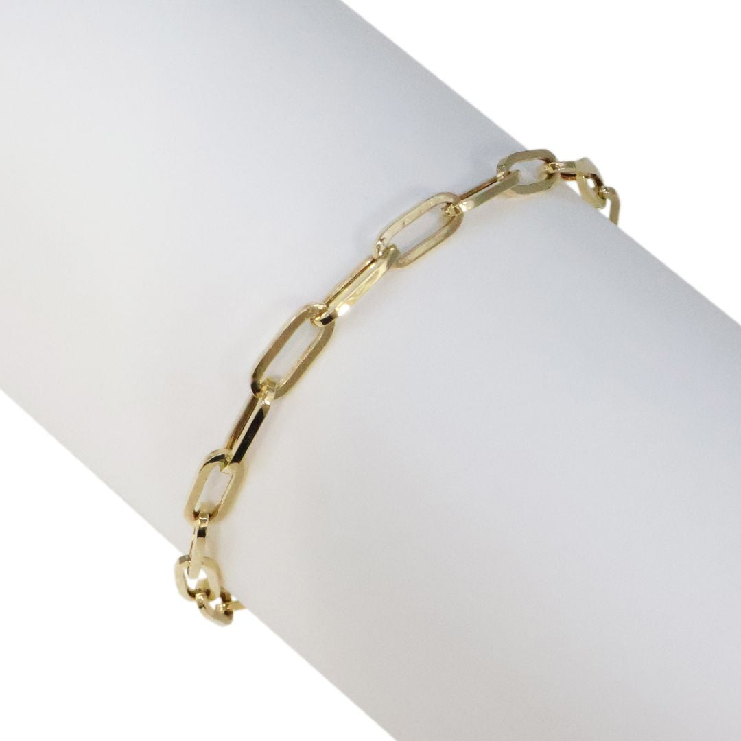 K18YG<br>ペーパークリップチェーンブレスレット<br>【NEW】