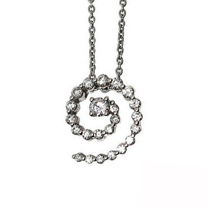 K18WG/D0.69ct<br>サークルモチーフ<br>ダイヤモンドネックレス<br>【NEW】