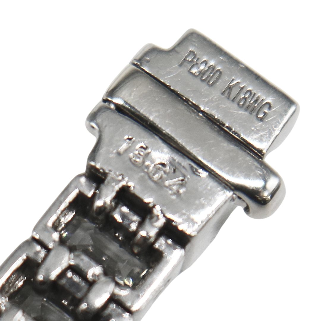PT900/K18WG/D13.64ct<br>エメラルドカットダイヤモンド<br>テニスブレスレット