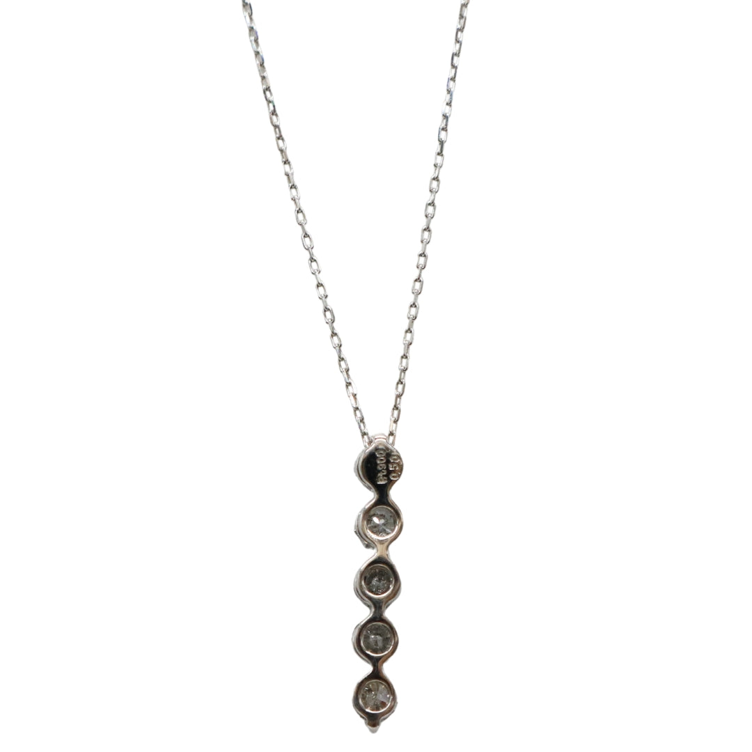 PT900/850/D0.50ct<br>5粒 ダイヤモンドネックレス<br>【NEW】
