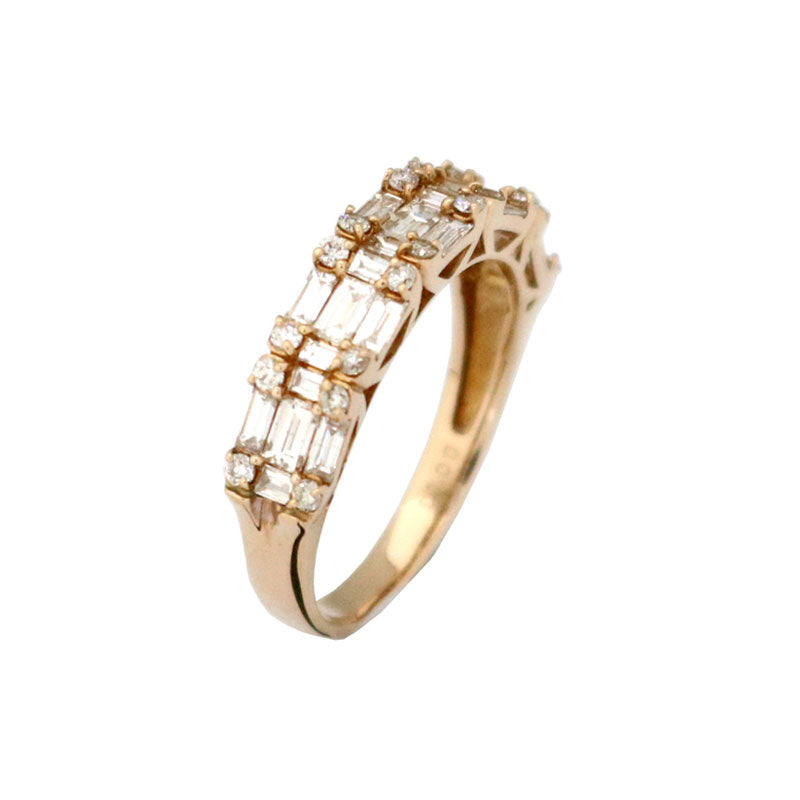 ORIGINAL JEWELRY<br>【オリジナルジュエリー】<br>K18PG/D1.00ct<BR>バゲットダイヤモンド<BR>リング<BR>【NEW】