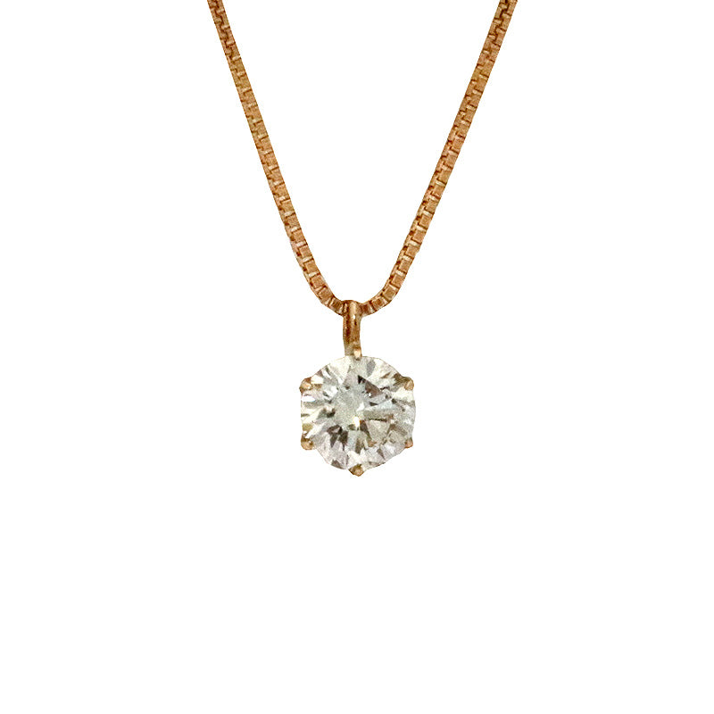 ORIGINAL JEWELRY<br>【オリジナルジュエリー】<br>K18PG/D0.3ct<BR>一粒<BR>ダイヤモンドペンダント<BR>【NEW】