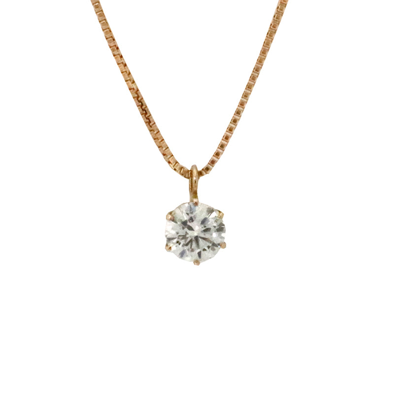 ORIGINAL JEWELRY<br>【オリジナルジュエリー】<br>K18PG/D0.20ct<BR>一粒<BR>ダイヤモンドペンダント<BR>【NEW】