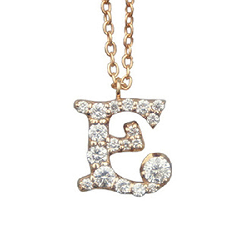 ORIGINAL JEWELRY<br>【オリジナルジュエリー】<br>K18PG/D0.28ct<BR>イニシャル「E」<BR>ダイヤモンドペンダント<BR>【NEW】