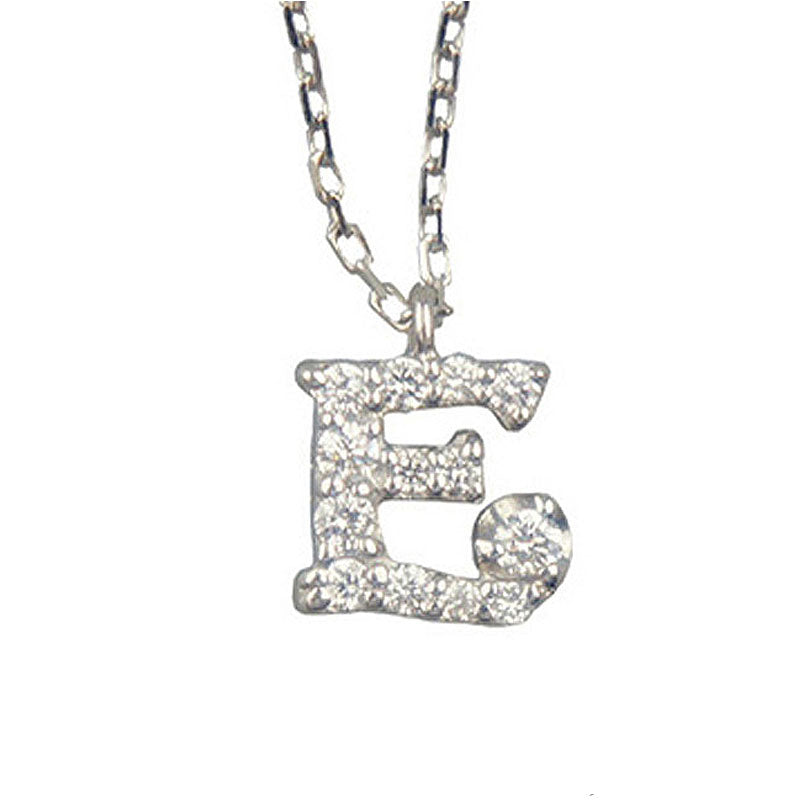 ORIGINAL JEWELRY<br>【オリジナルジュエリー】<br>K18WG/D0.09ct<BR>イニシャル「E」<BR>ダイヤモンドペンダント<BR>【NEW】