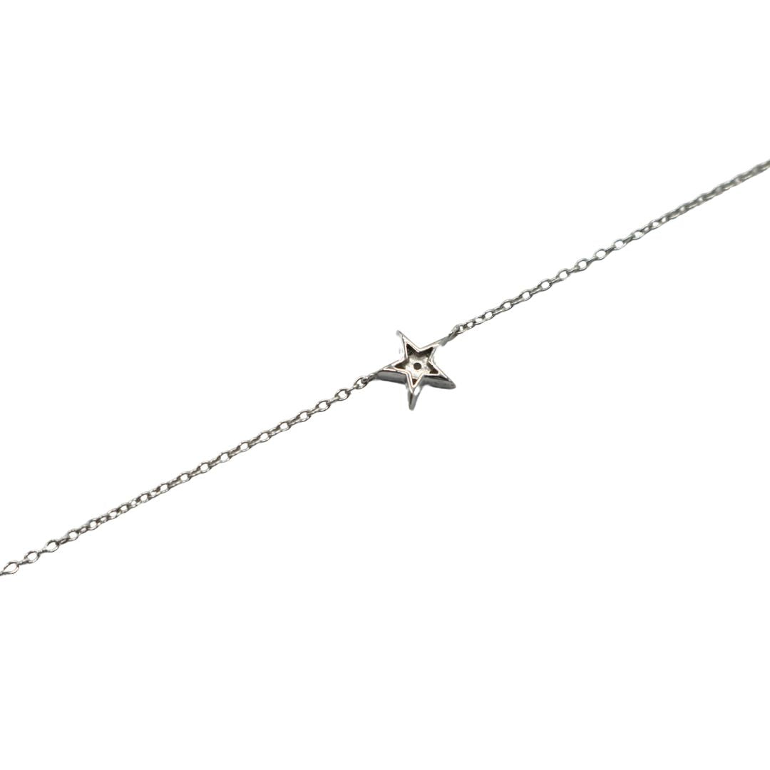 ORIGINAL JEWELRY<br>【オリジナルジュエリー】<br>K18WG D0.08ct<BR>スター<BR>ダイヤモンドブレスレット<BR>【NEW】