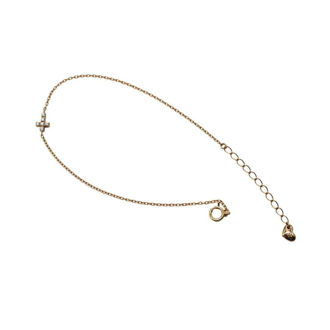 ORIGINAL JEWELRY<br>【オリジナルジュエリー】<br>K18PG D0.05ct/R0.05ct<BR>リバーシブルクロス<BR>ダイヤモンドブレスレット<BR>【NEW】