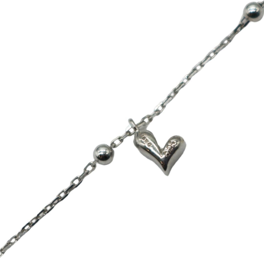ORIGINAL JEWELRY<br>【オリジナルジュエリー】<br>K18WG D0.04ct<BR>ハート<BR>ダイヤモンドブレスレット<BR>【NEW】