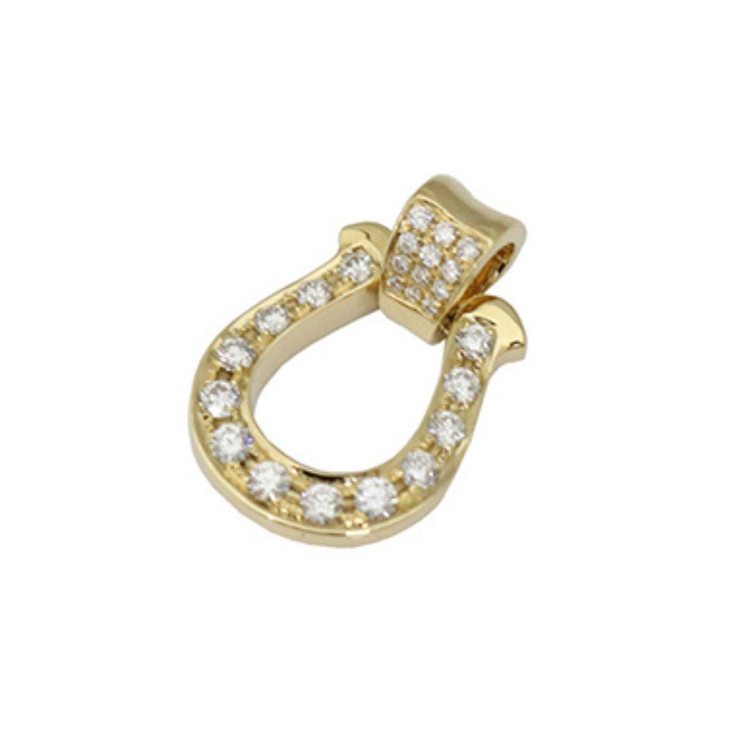 ORIGINAL JEWELRY<br>【オリジナルジュエリー】<br>K18YG D0.35ct<BR>馬蹄モチーフ<BR>ダイヤモンドトップ<BR>Mサイズ<BR>【NEW】