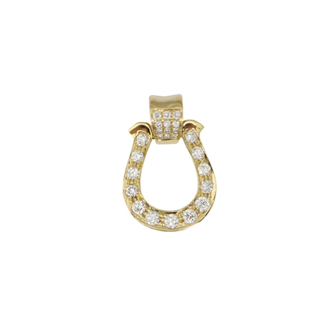 ORIGINAL JEWELRY<br>【オリジナルジュエリー】<br>K18YG D0.35ct<BR>馬蹄モチーフ<BR>ダイヤモンドトップ<BR>Mサイズ<BR>【NEW】