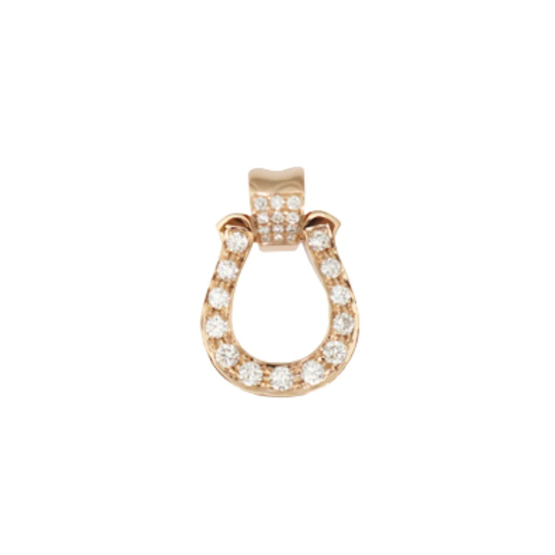 ORIGINAL JEWELRY<br>【オリジナルジュエリー】<br>K18PG D0.35ct<BR>馬蹄モチーフ<BR>ダイヤモンドトップ<BR>Mサイズ<BR>【NEW】