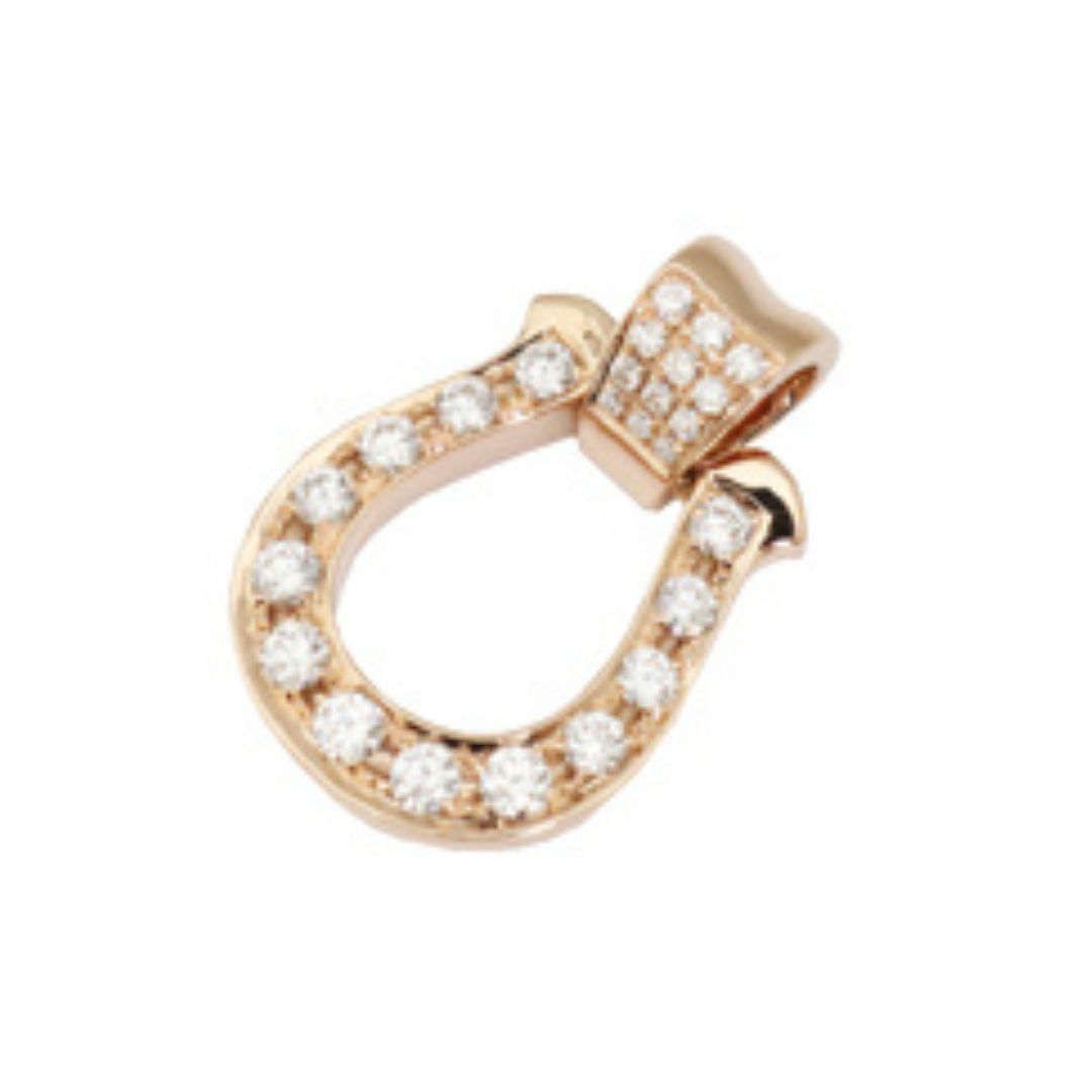ORIGINAL JEWELRY<br>【オリジナルジュエリー】<br>K18PG D0.35ct<BR>馬蹄モチーフ<BR>ダイヤモンドトップ<BR>Mサイズ<BR>【NEW】
