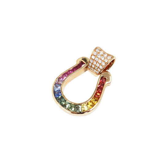 ORIGINAL JEWELRY<br>【オリジナルジュエリー】<br>K18PG D0.22ct/2.26ct<BR>レインボー 馬蹄モチーフ<BR>ダイヤモンドトップ<BR>Lサイズ<BR>【NEW】