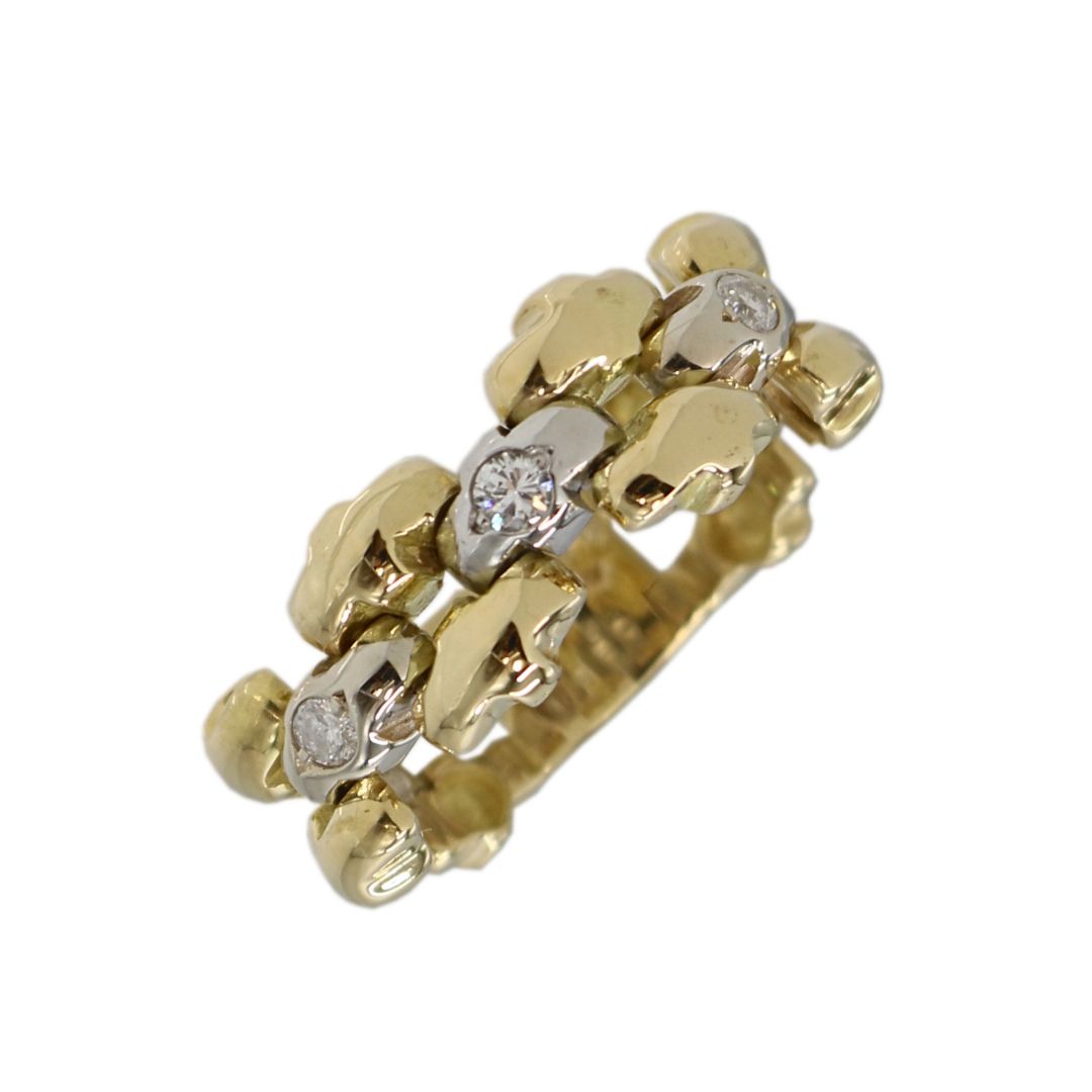 K18YG/WG D0.23ct<br>ダイヤモンド チェーンリング<br>【NEW】
