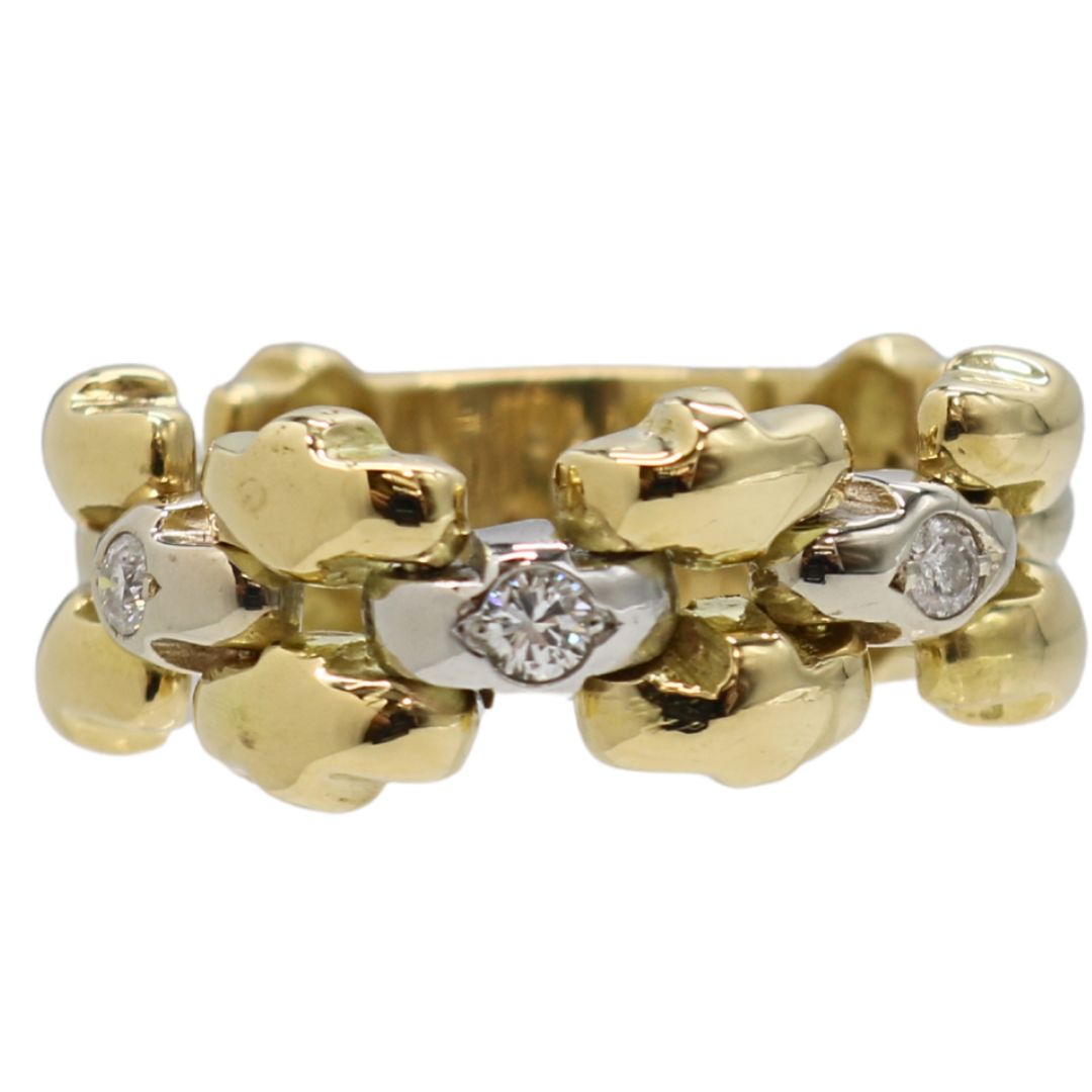 K18YG/WG D0.23ct<br>ダイヤモンド チェーンリング<br>【NEW】