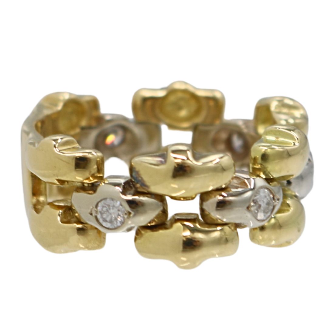 K18YG/WG D0.23ct<br>ダイヤモンド チェーンリング<br>【NEW】