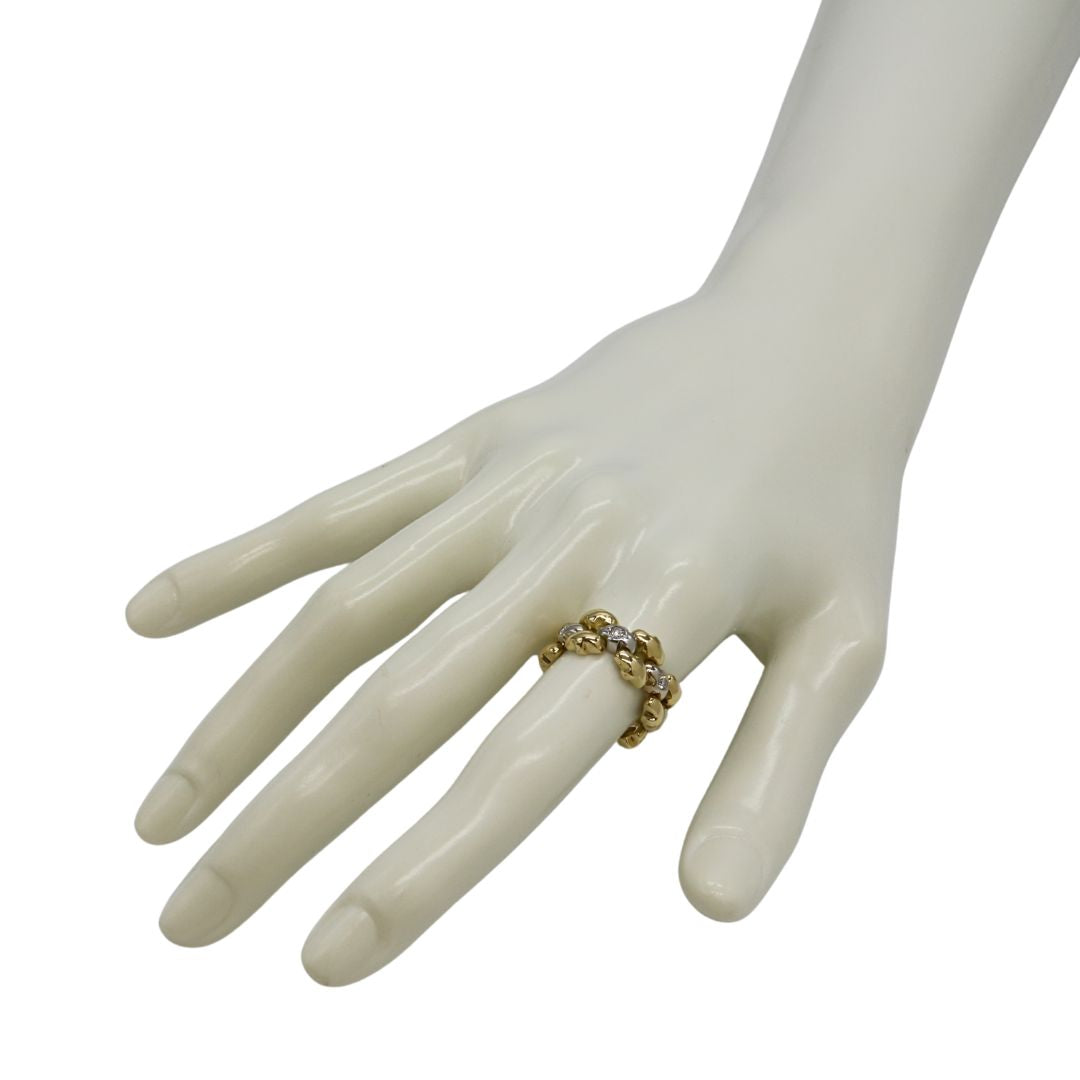 K18YG/WG D0.23ct<br>ダイヤモンド チェーンリング<br>【NEW】