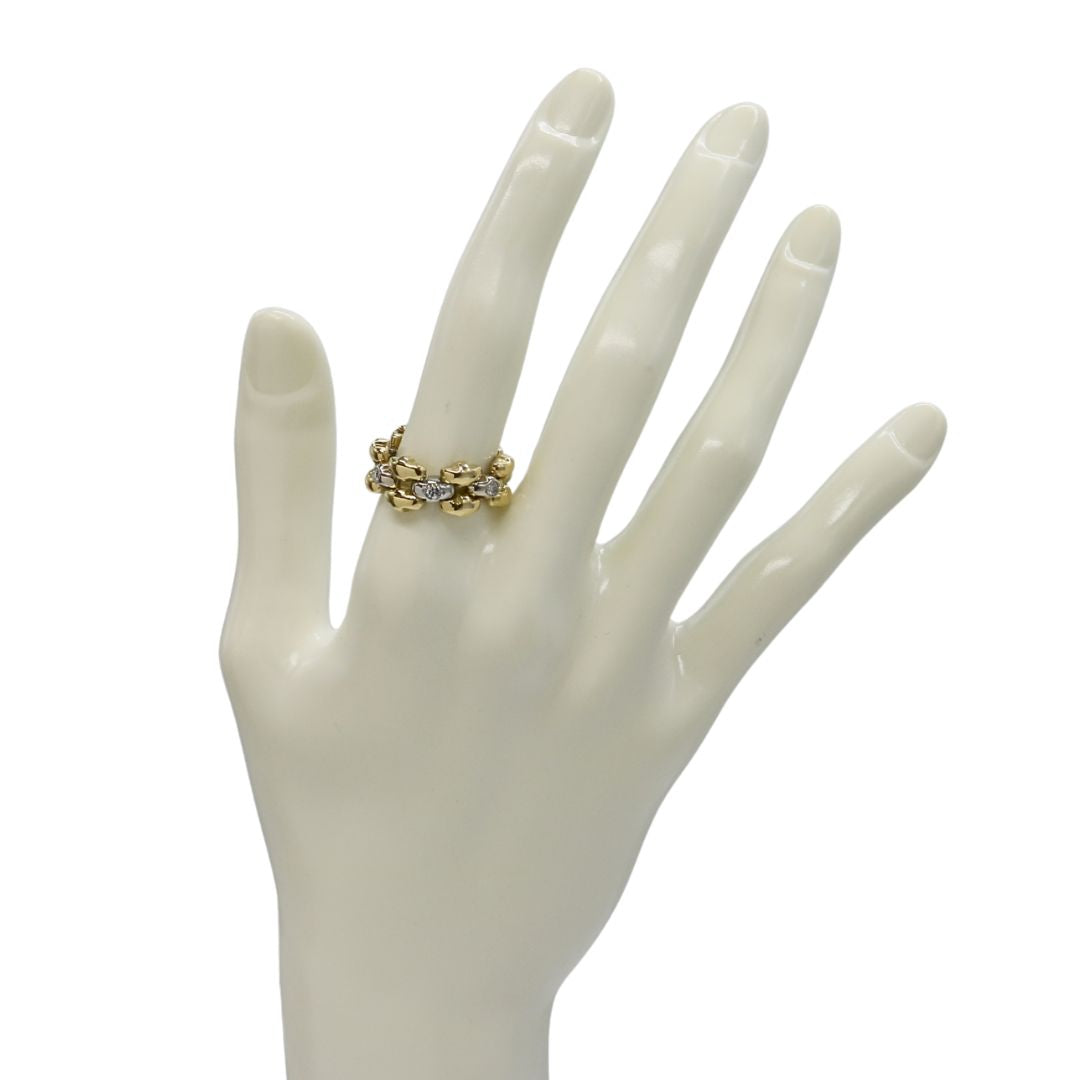 K18YG/WG D0.23ct<br>ダイヤモンド チェーンリング<br>【NEW】